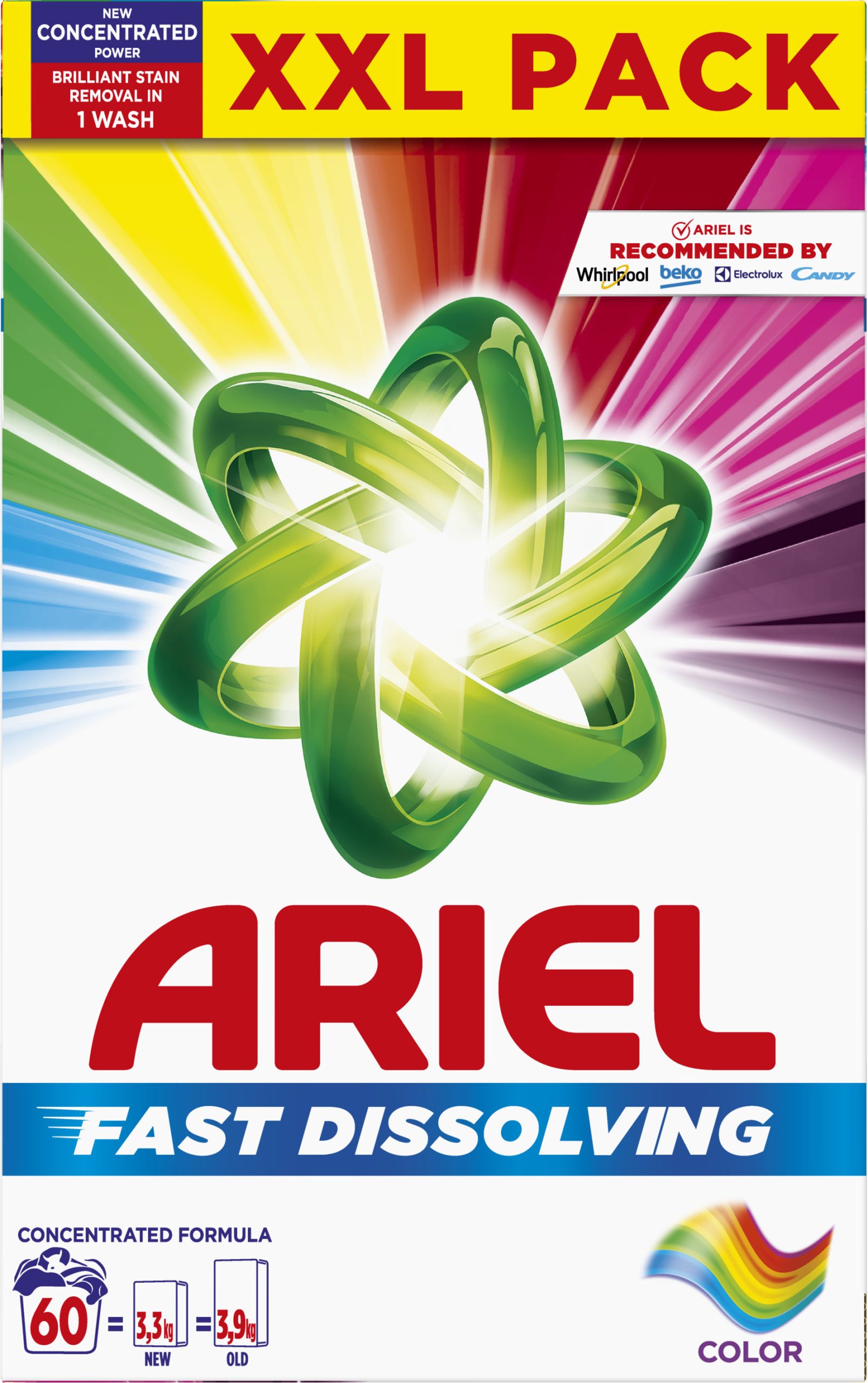 Ariel prací prášek Color 60 praní, 3,30 kg