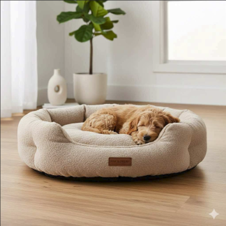 Pelíšek designový šedý / béžový